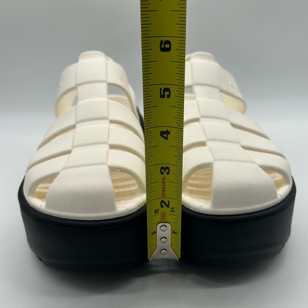 Crocs Women’s Platform Sandals Size 9 White Black Chunky Comfort New With Tag - Picture 7 of 12